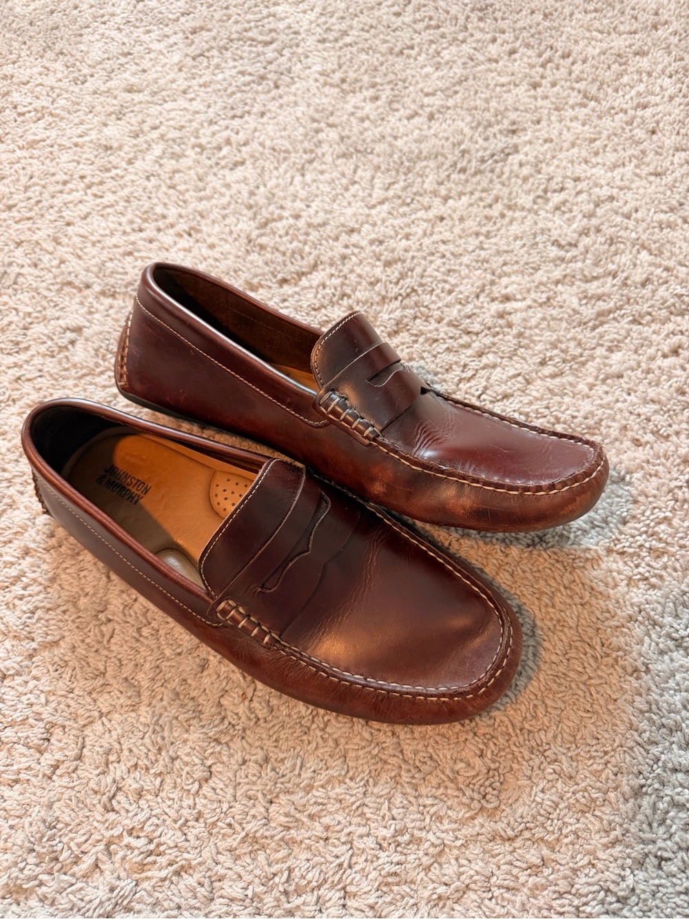 Johnston & Murphy Men’s Dark Brown Leather Penny Loafers